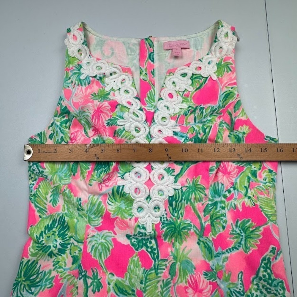 Lilly Pulitzer Dress Women 4 Pink Gabby Raz Berry Catty Shack Lace Resort Preppy - Picture 11 of 14
